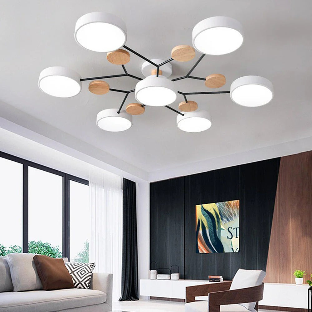 Semi-Flush Circular LED Ceiling Light Fixture