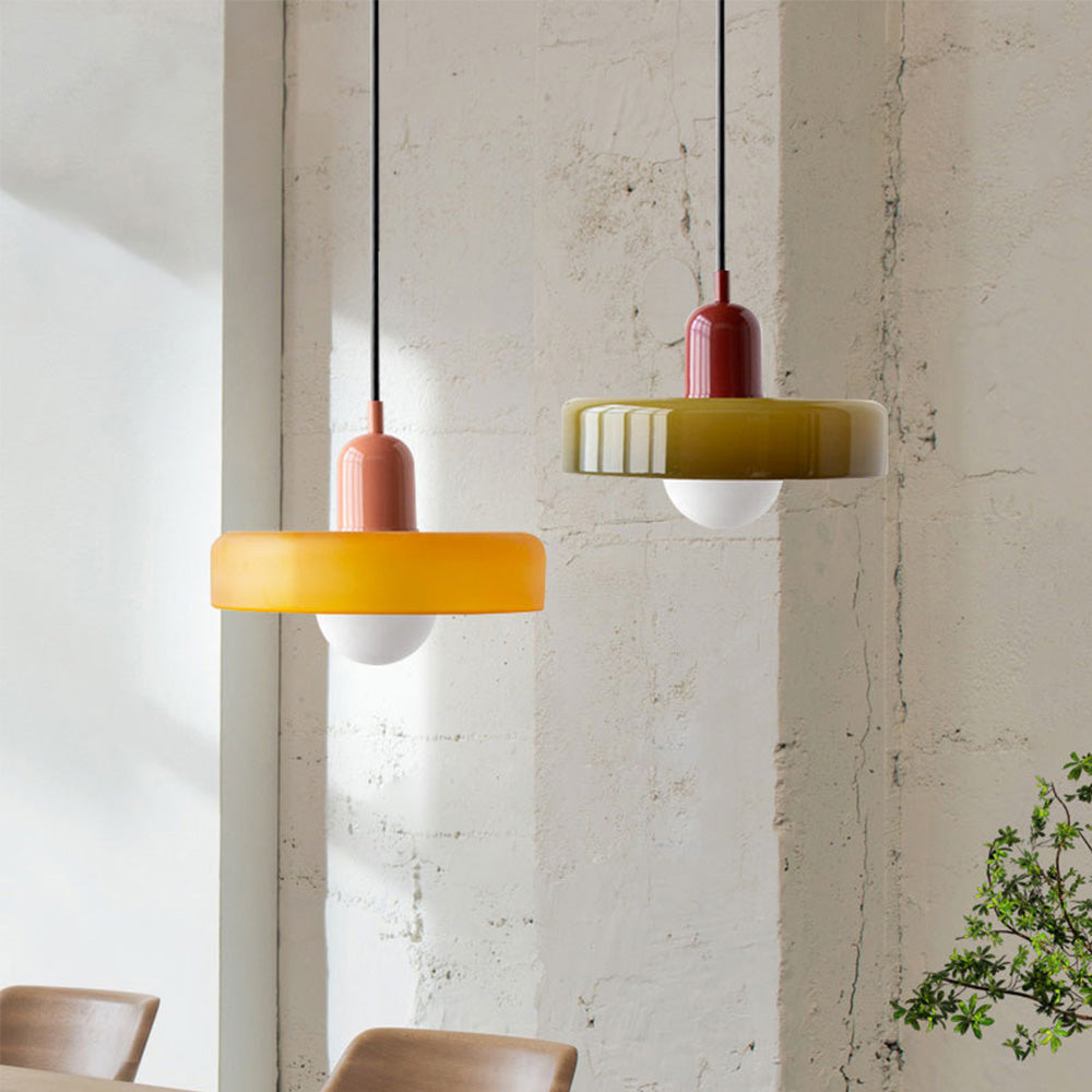 Adjustable Glass Pendant Light Suspension Fixture