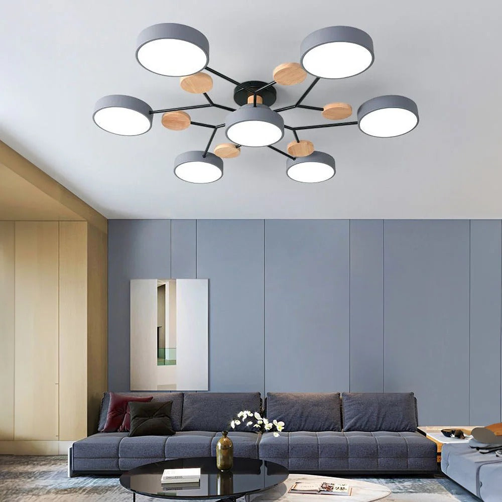 Semi-Flush Circular LED Ceiling Light Fixture