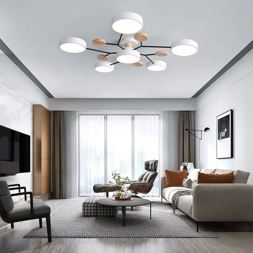 Semi-Flush Circular LED Ceiling Light Fixture