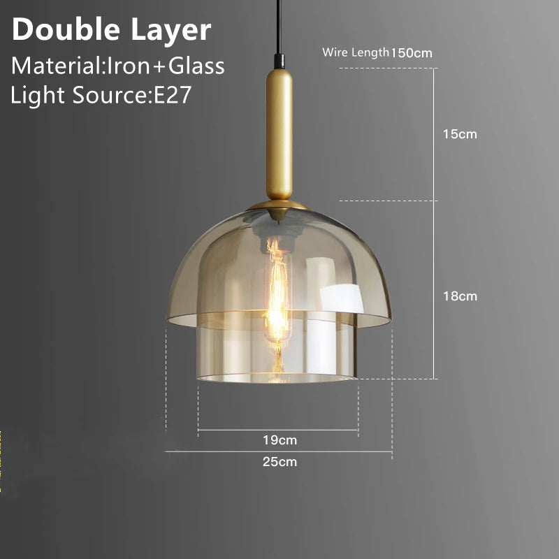 Clear Glass Globe Pendant Light Fixture