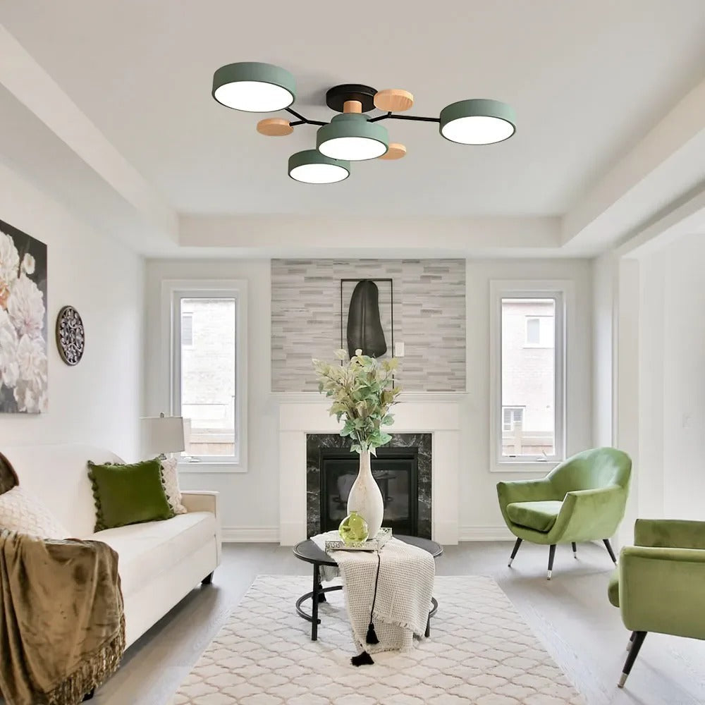 Semi-Flush Circular LED Ceiling Light Fixture