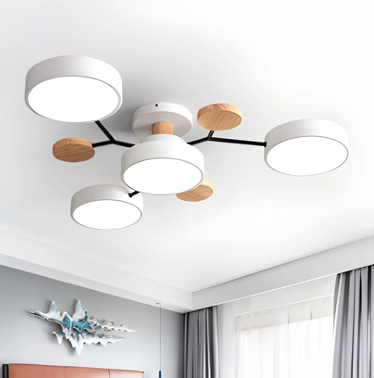 Semi-Flush Circular LED Ceiling Light Fixture