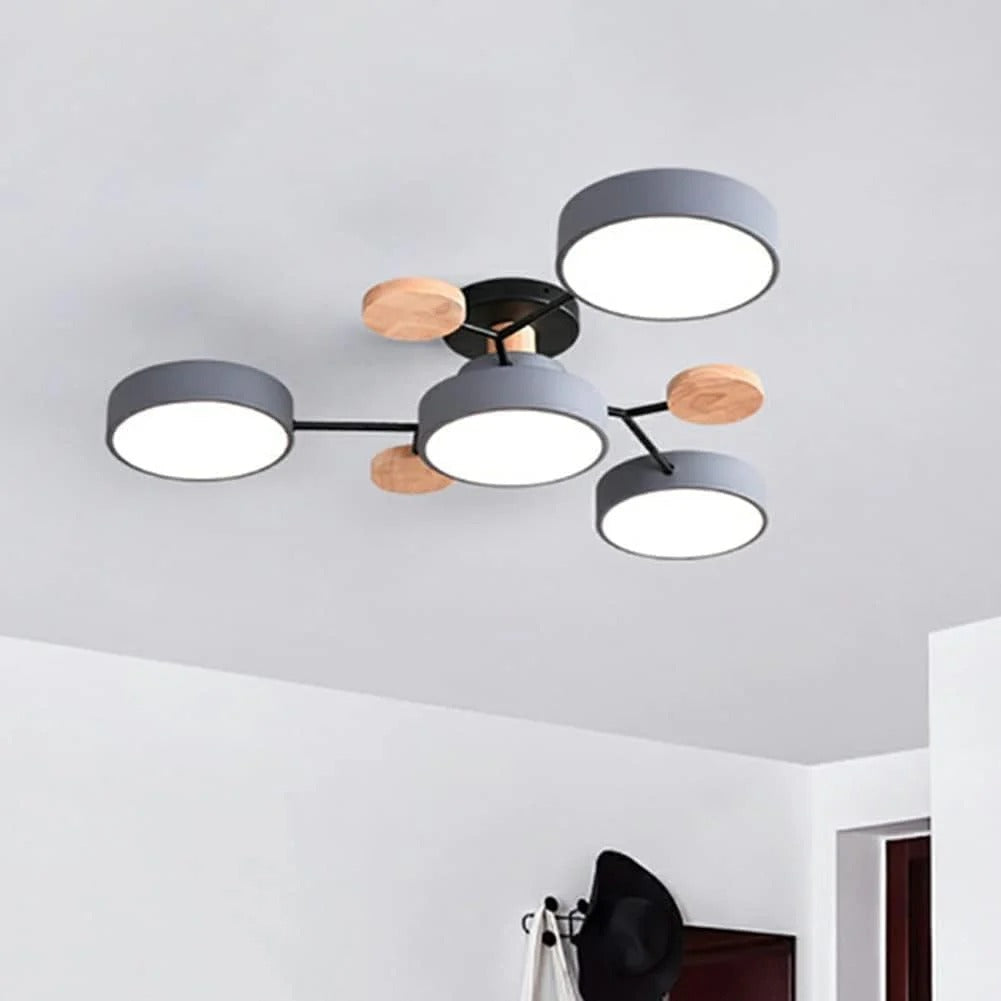 Semi-Flush Circular LED Ceiling Light Fixture