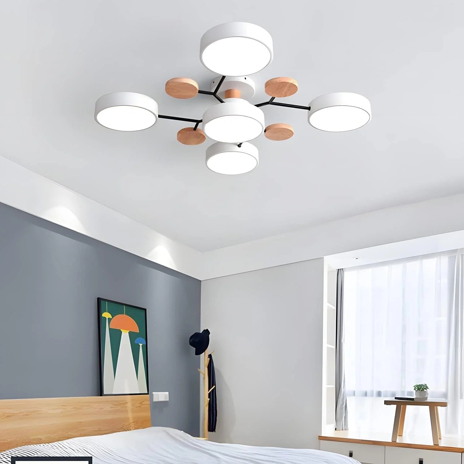Semi-Flush Circular LED Ceiling Light Fixture
