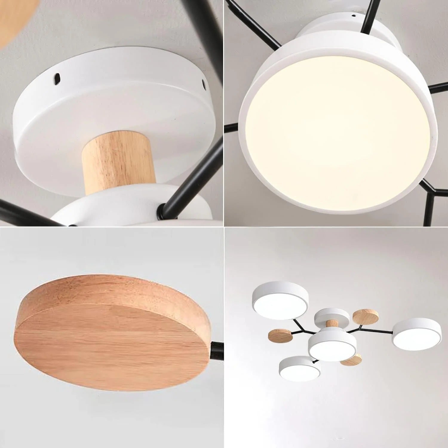 Semi-Flush Circular LED Ceiling Light Fixture