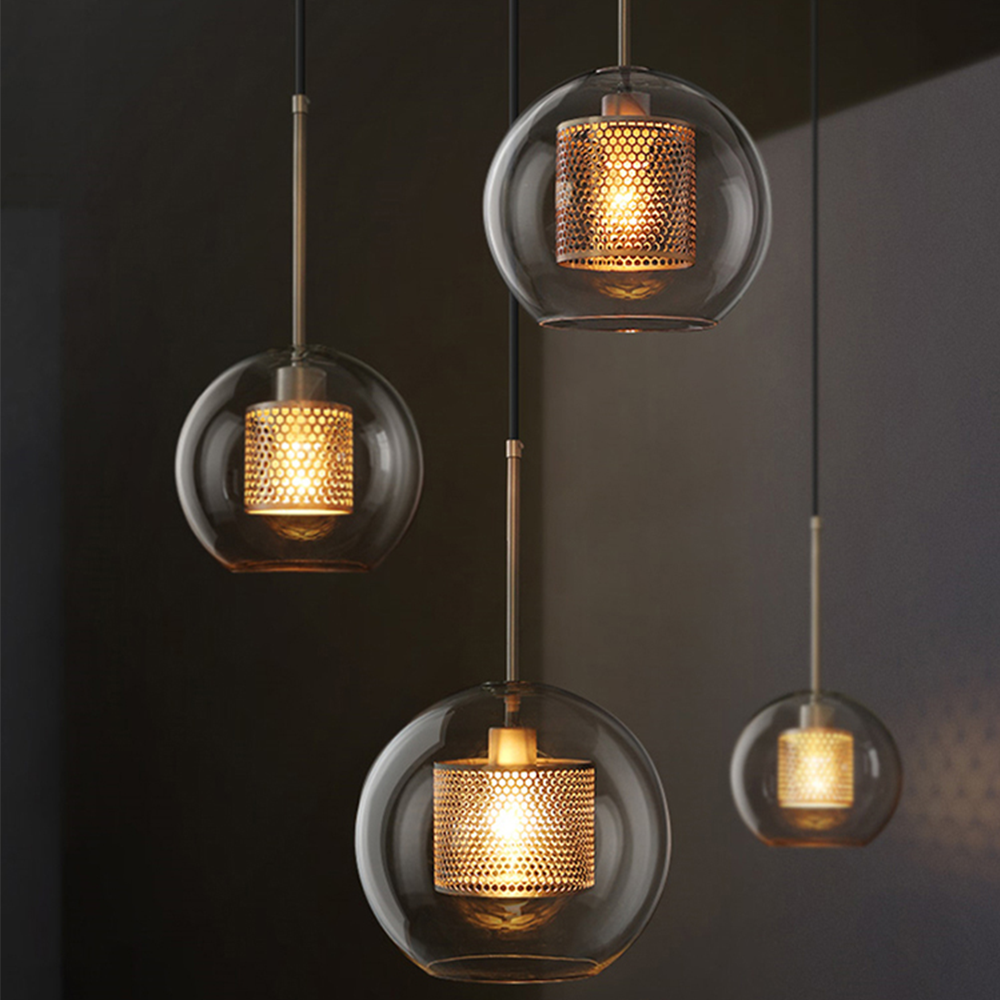 Glass Globe Pendant Light Fixture
