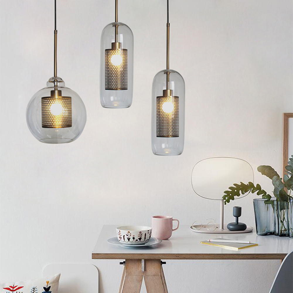 Glass Globe Pendant Light Fixture