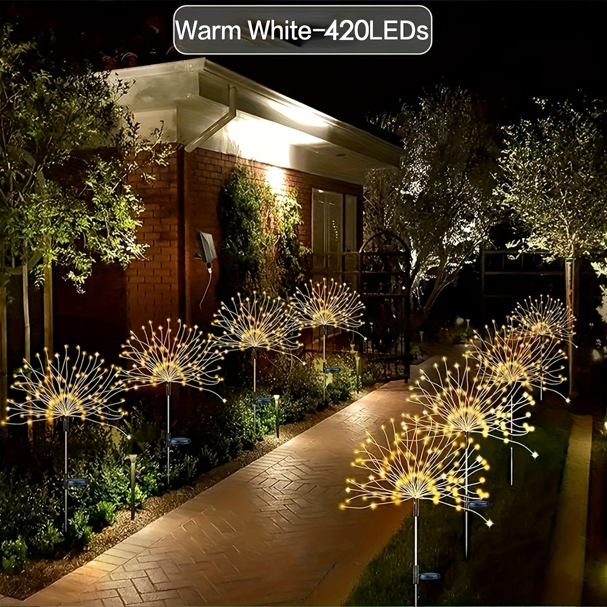 Solar Fairy Lights 8 Lighting Modes Outdoor Garden Decor
