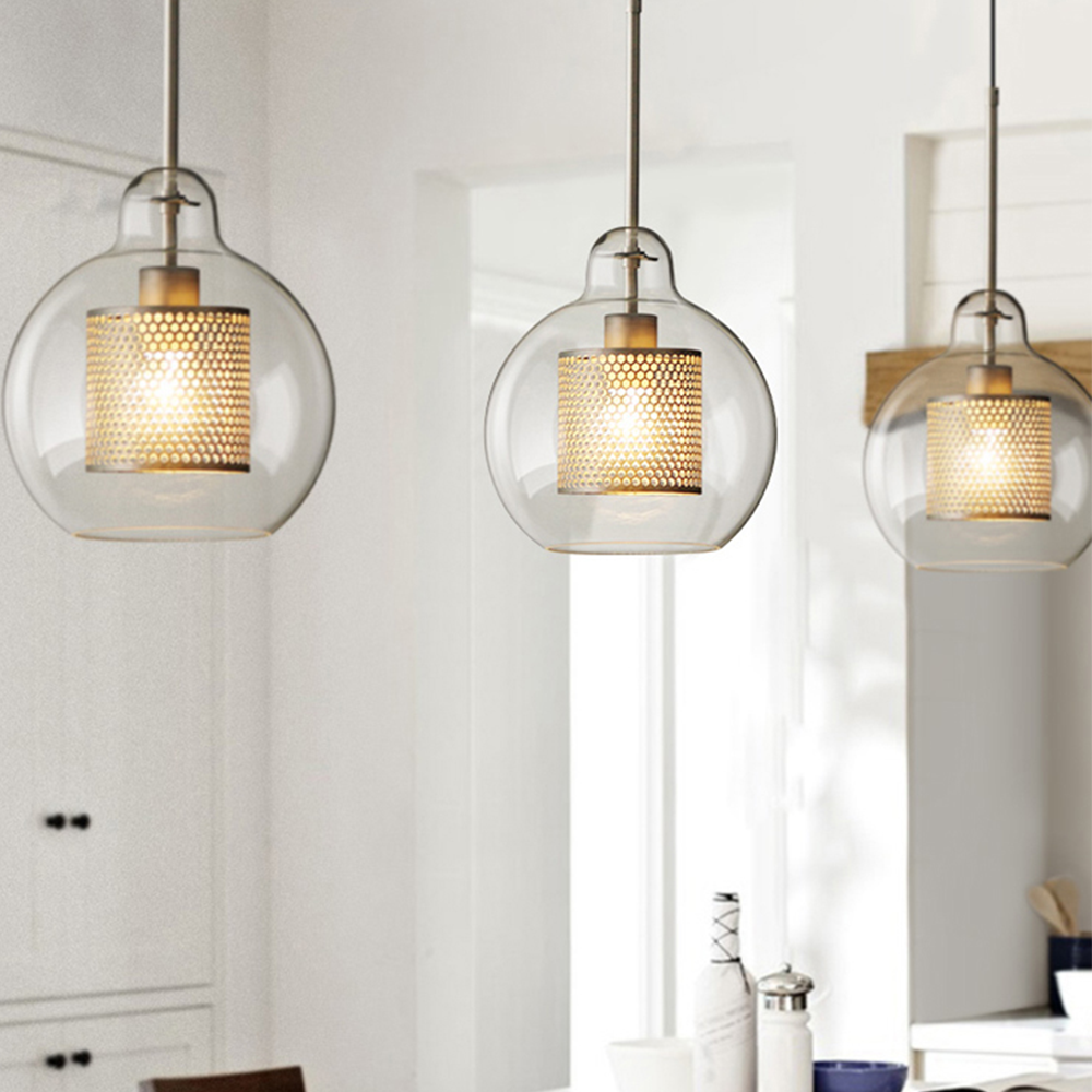 Glass Globe Pendant Light Fixture