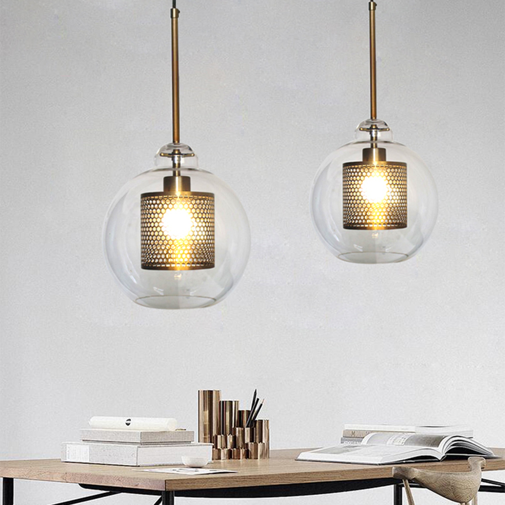 Glass Globe Pendant Light Fixture