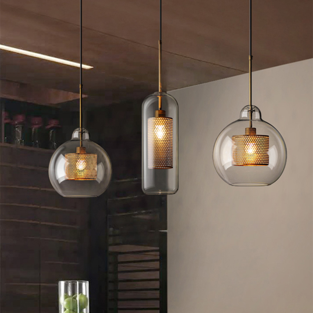 Glass Globe Pendant Light Fixture