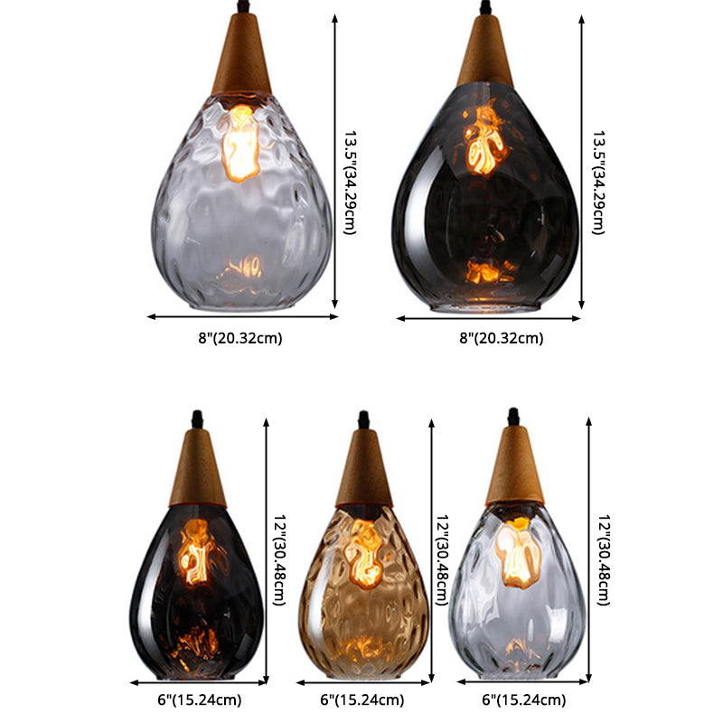 Teardrop Glass Pendant Light Fixture
