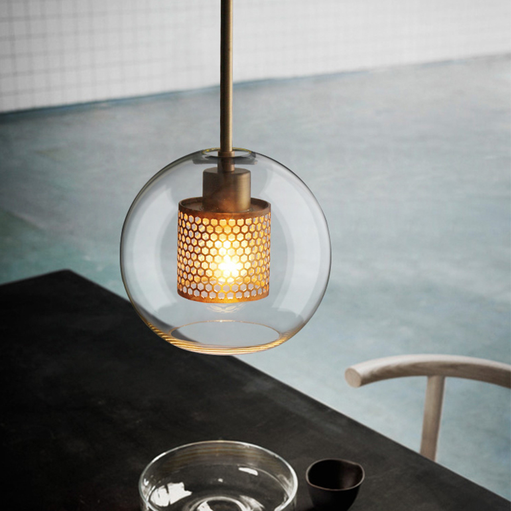 Glass Globe Pendant Light Fixture