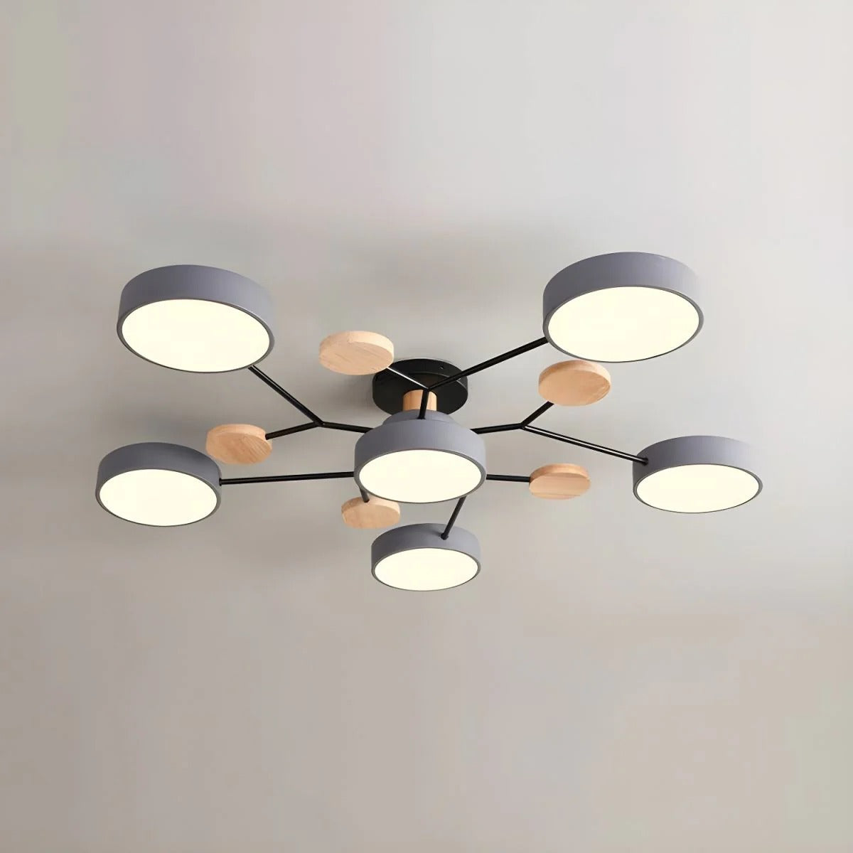 Semi-Flush Circular LED Ceiling Light Fixture