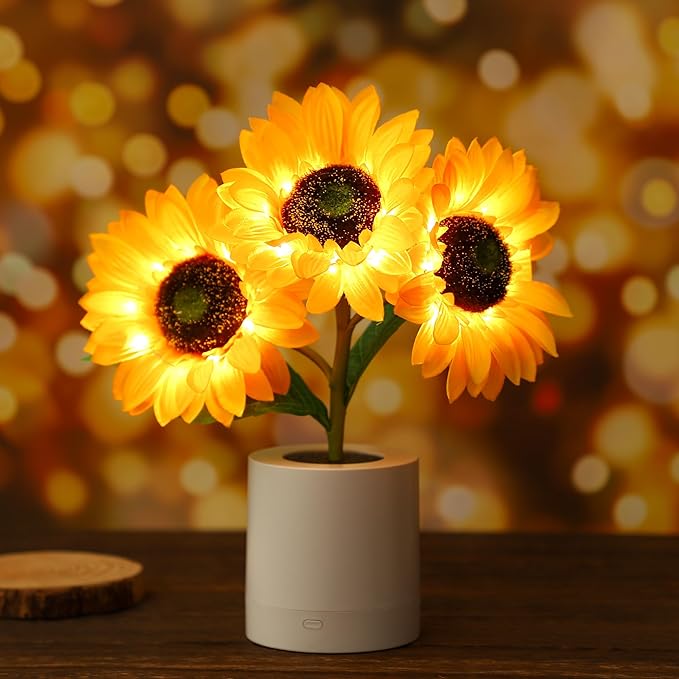 LED Table Lamp Sunflower Shape Design