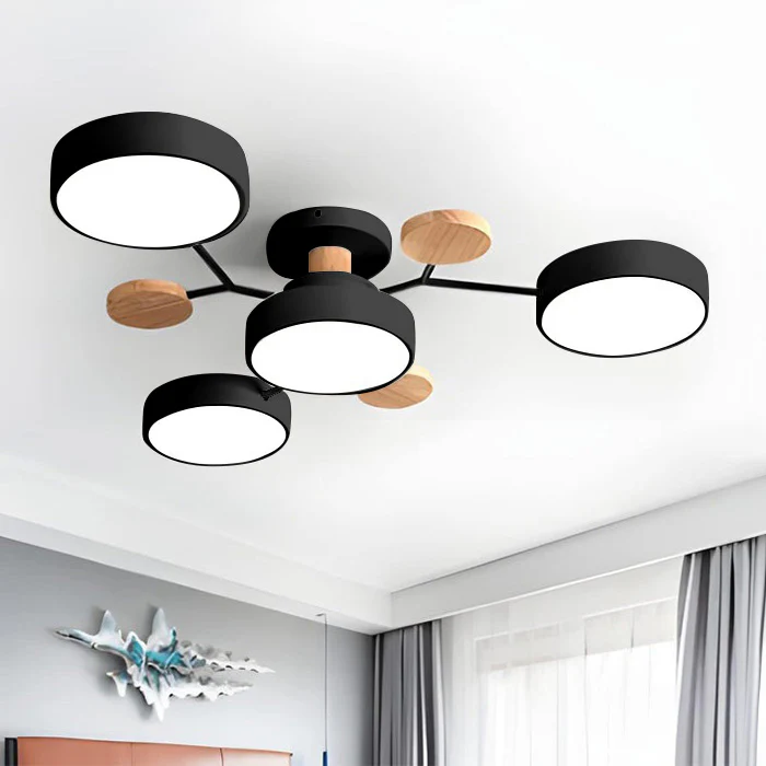 Semi-Flush Circular LED Ceiling Light Fixture