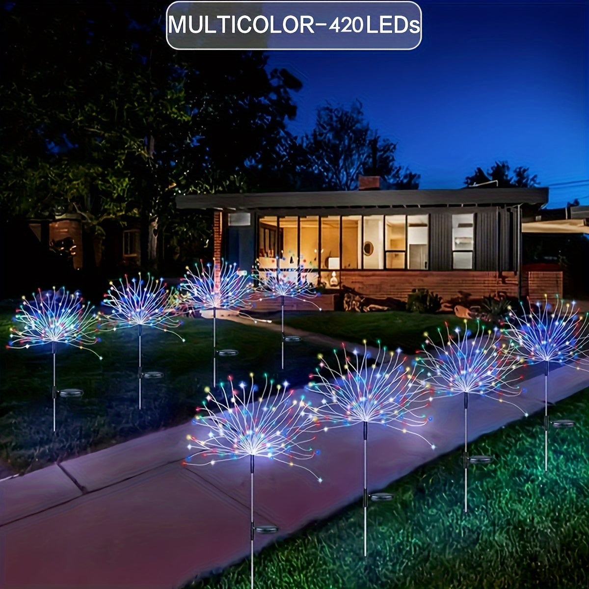 Solar Fairy Lights 8 Lighting Modes Outdoor Garden Decor