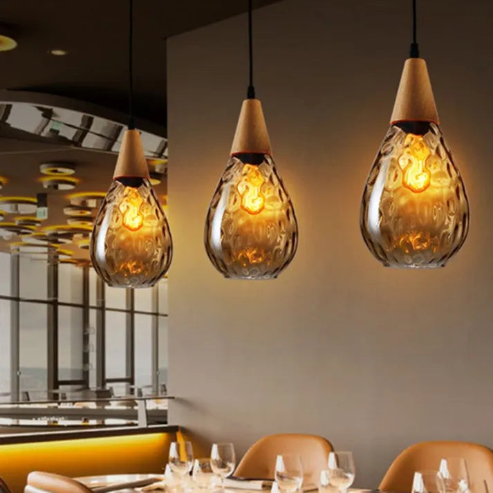 Teardrop Glass Pendant Light Fixture