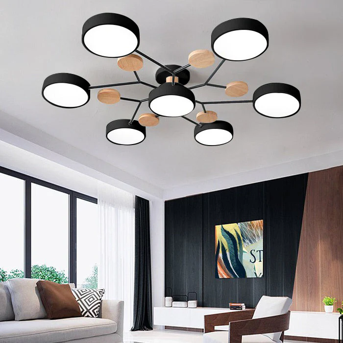 Semi-Flush Circular LED Ceiling Light Fixture