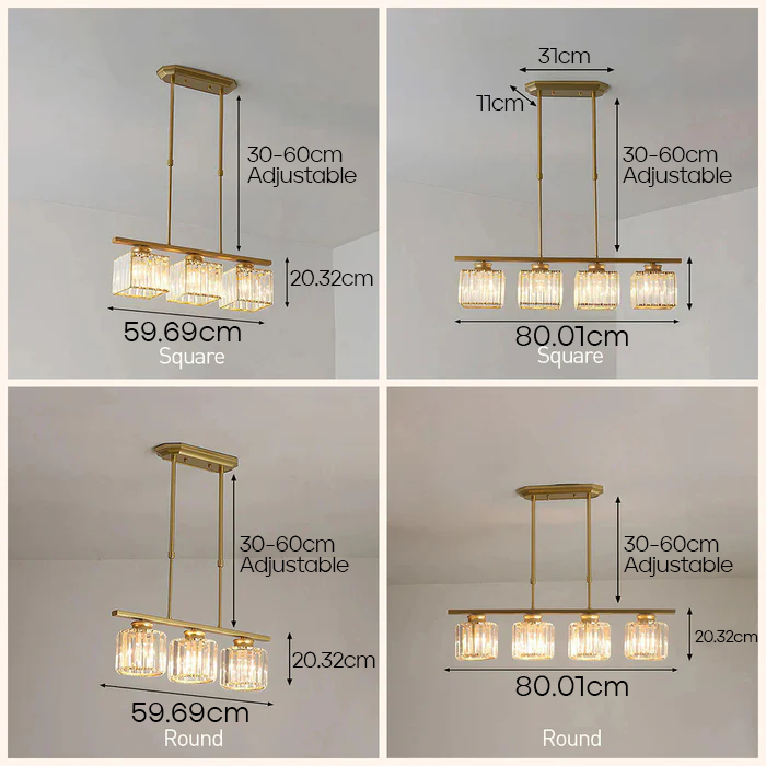 Linear Pendant Light Fixture LED Ceiling Light