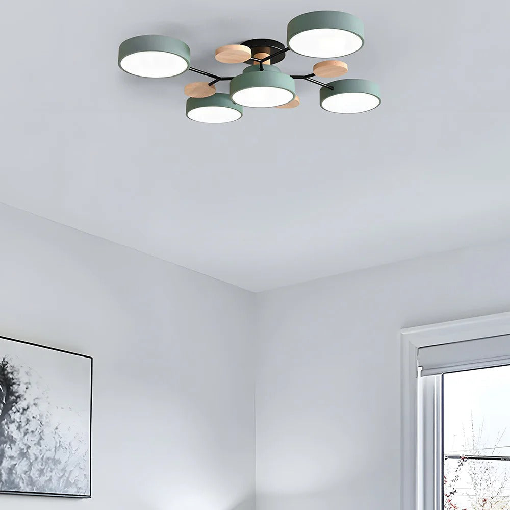 Semi-Flush Circular LED Ceiling Light Fixture