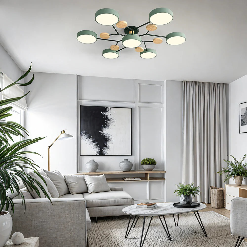 Semi-Flush Circular LED Ceiling Light Fixture