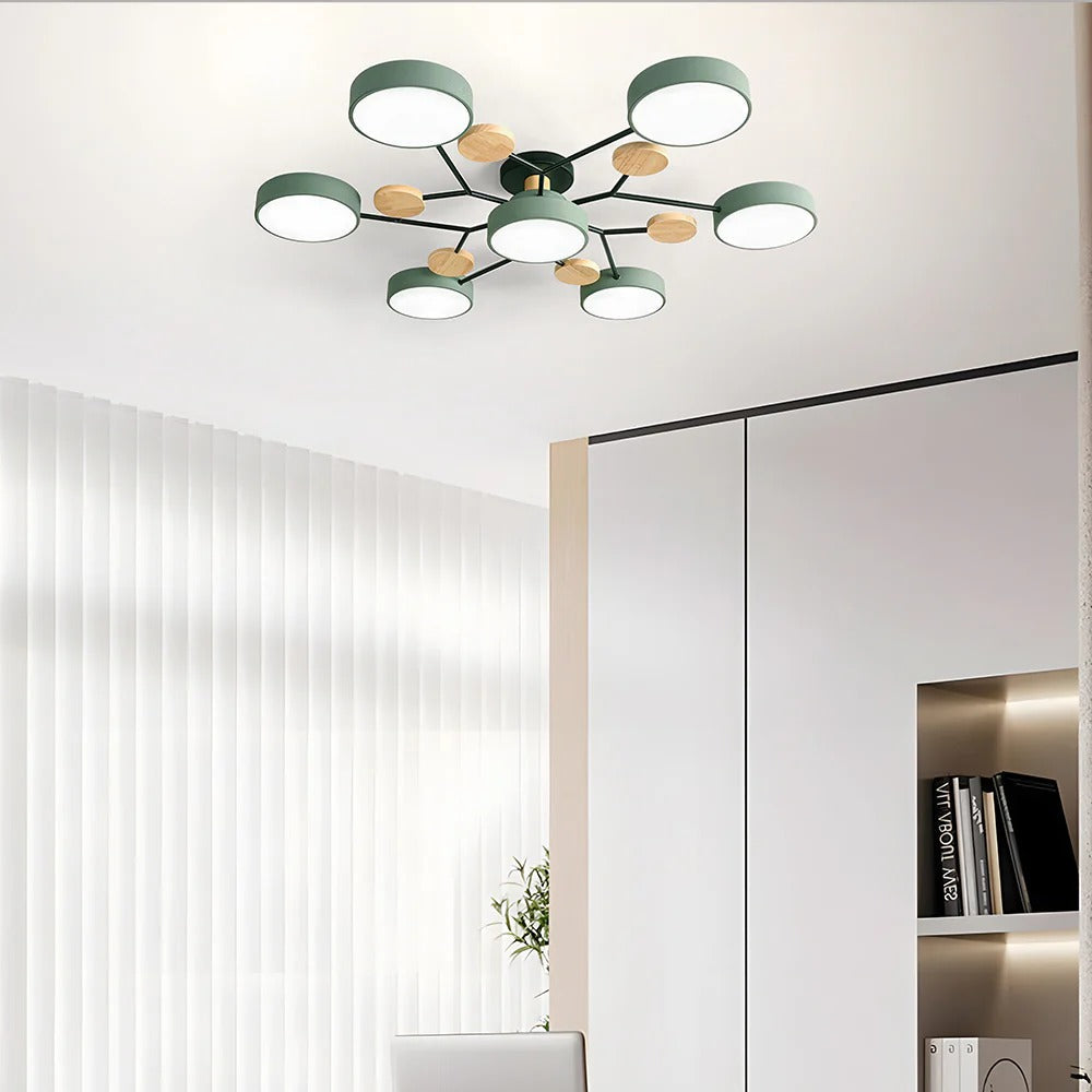 Semi-Flush Circular LED Ceiling Light Fixture