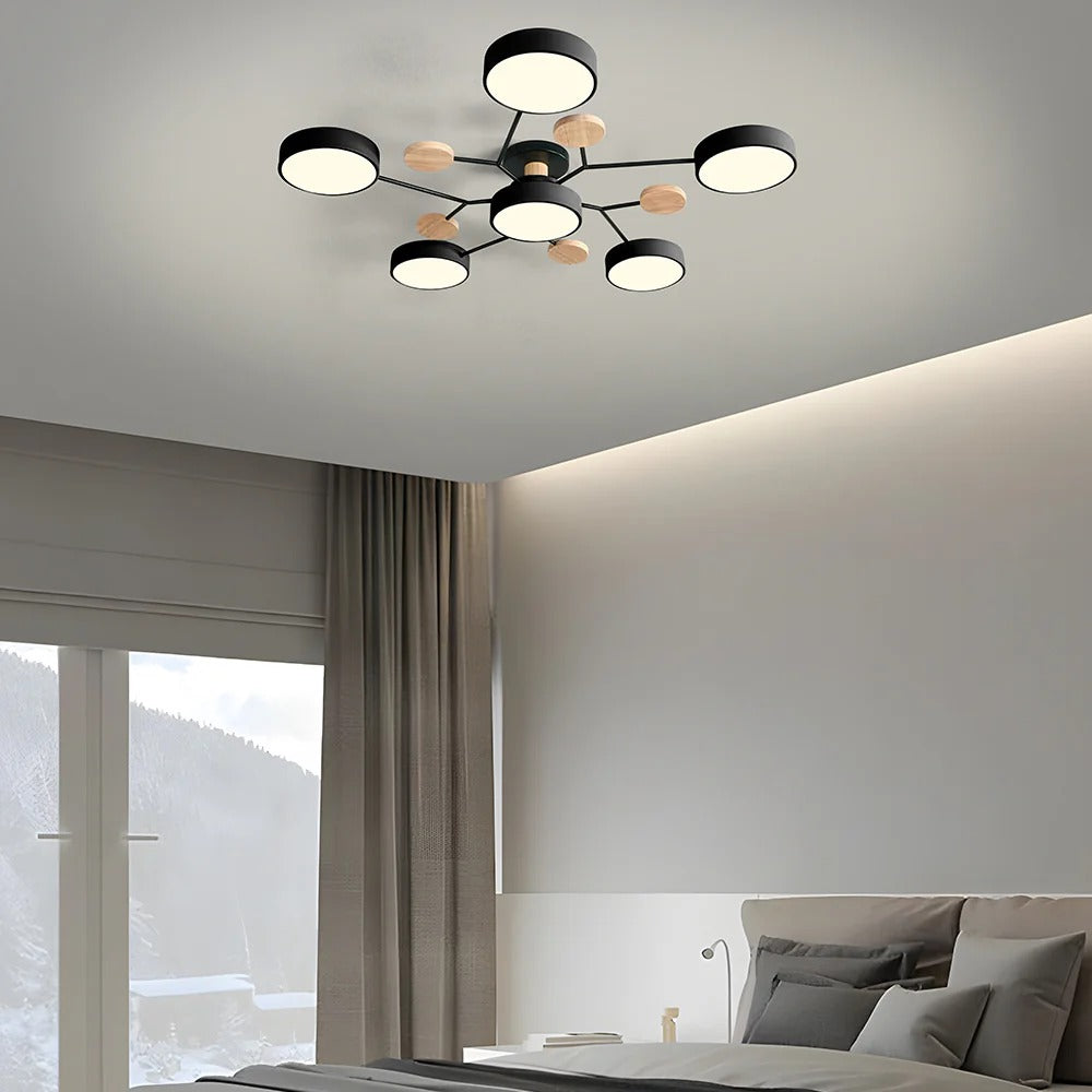 Semi-Flush Circular LED Ceiling Light Fixture