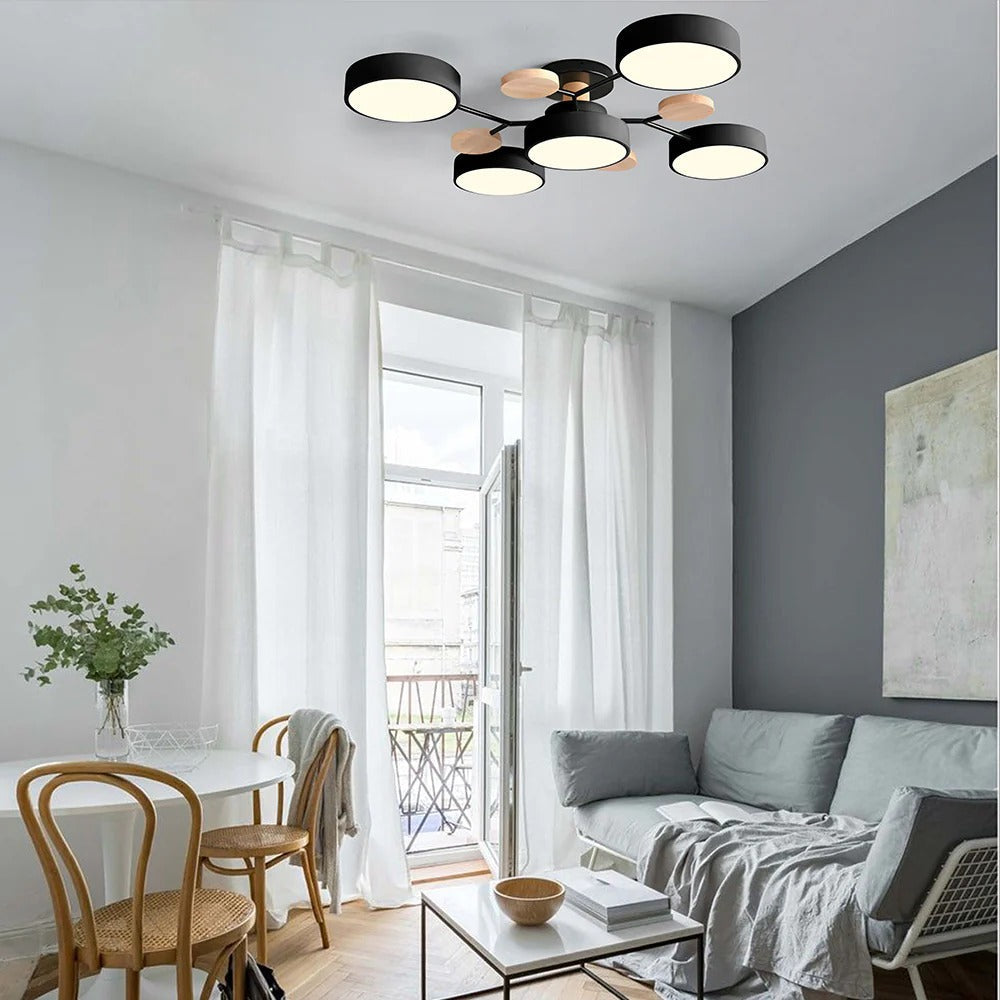 Semi-Flush Circular LED Ceiling Light Fixture
