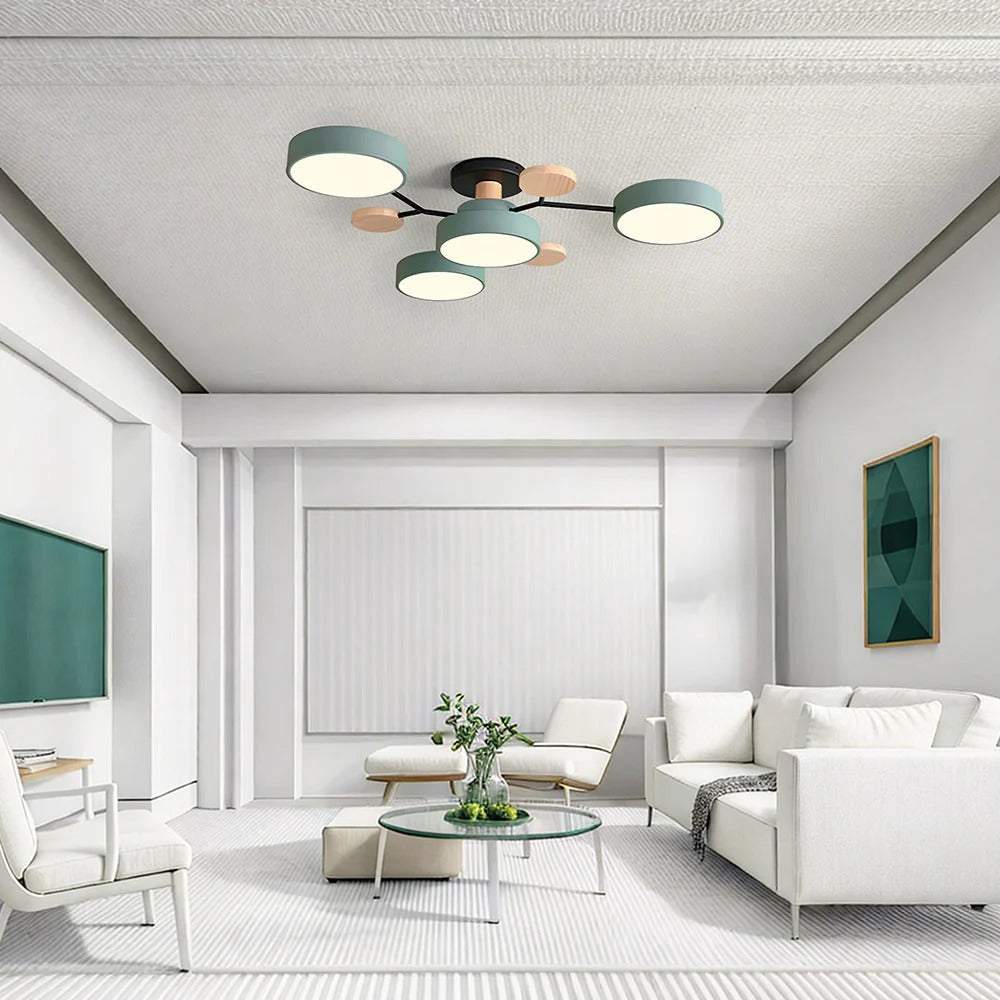 Semi-Flush Circular LED Ceiling Light Fixture