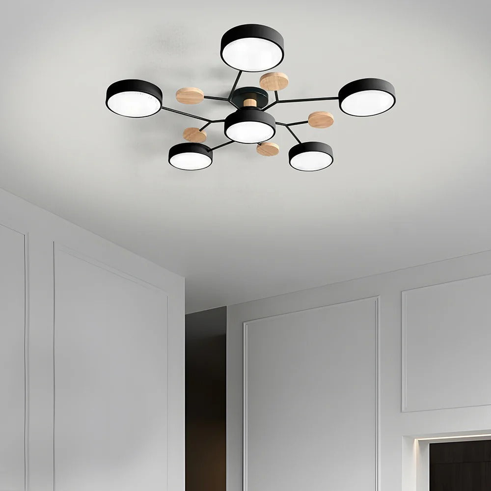 Semi-Flush Circular LED Ceiling Light Fixture