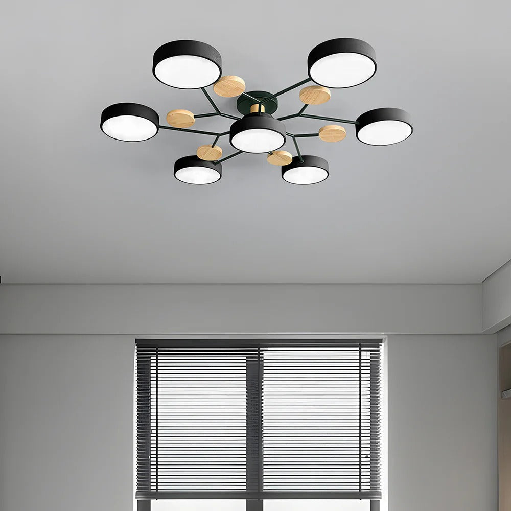Semi-Flush Circular LED Ceiling Light Fixture
