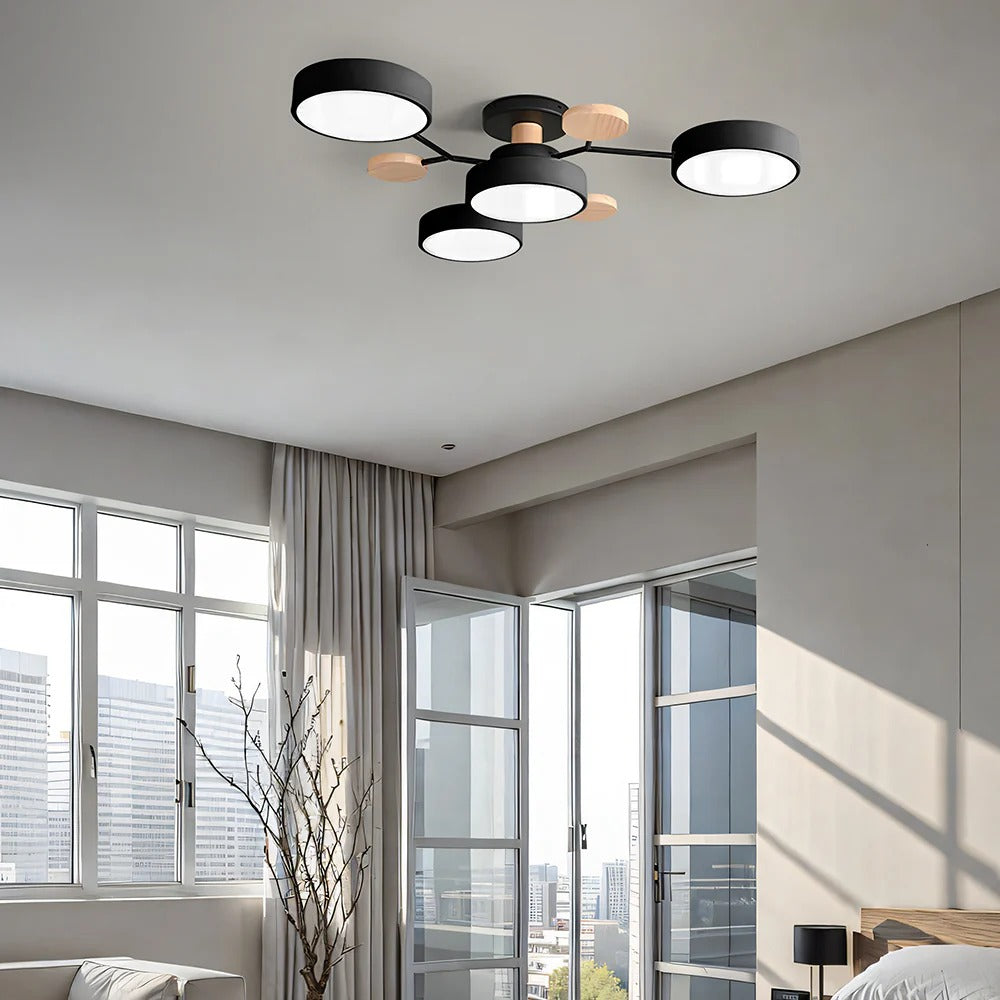 Semi-Flush Circular LED Ceiling Light Fixture