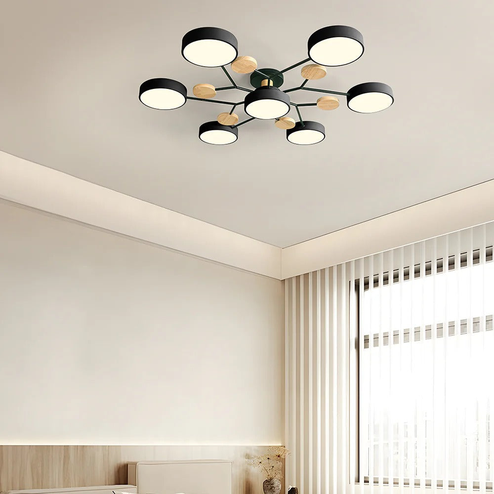 Semi-Flush Circular LED Ceiling Light Fixture