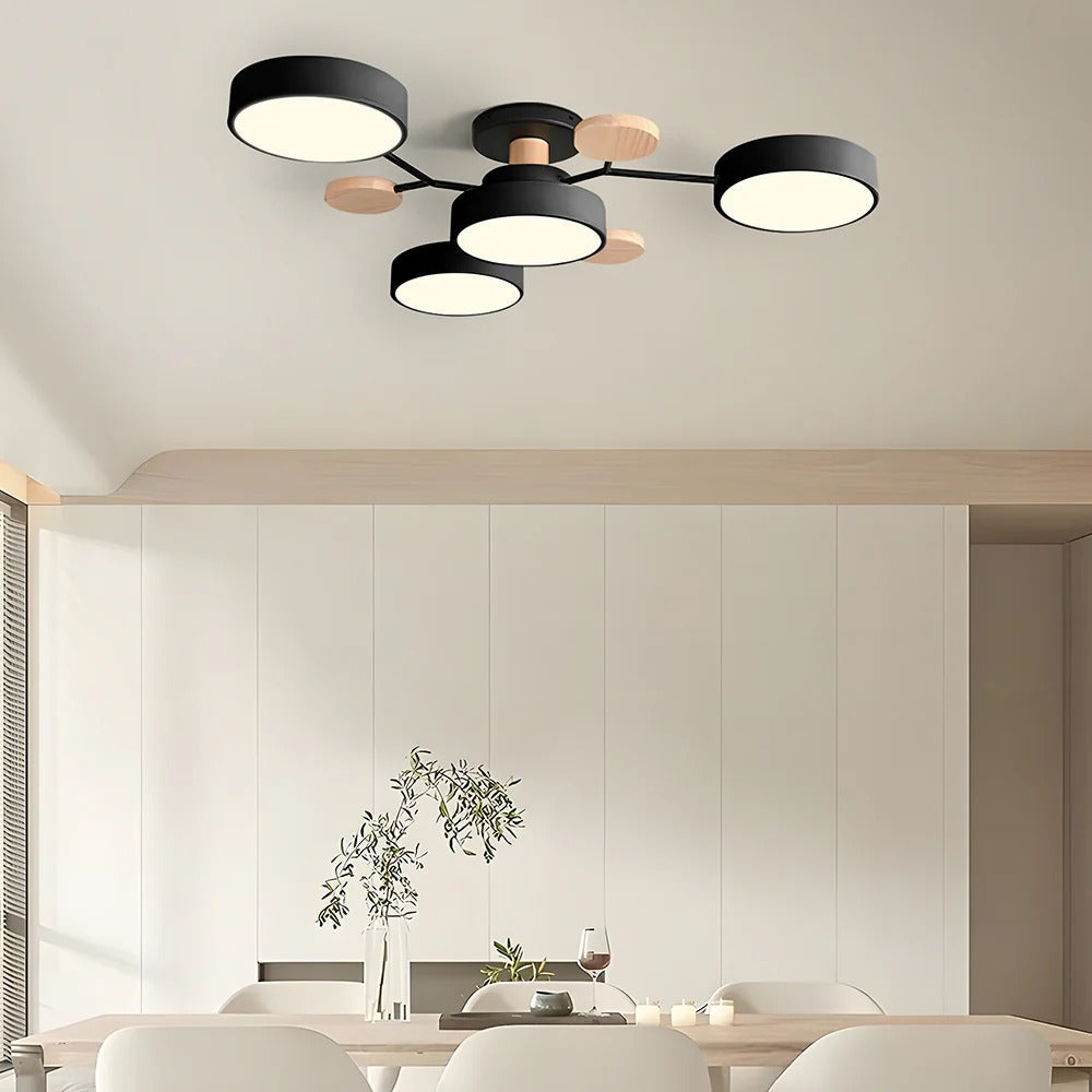 Semi-Flush Circular LED Ceiling Light Fixture