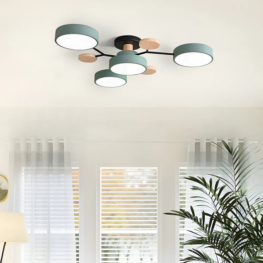 Semi-Flush Circular LED Ceiling Light Fixture