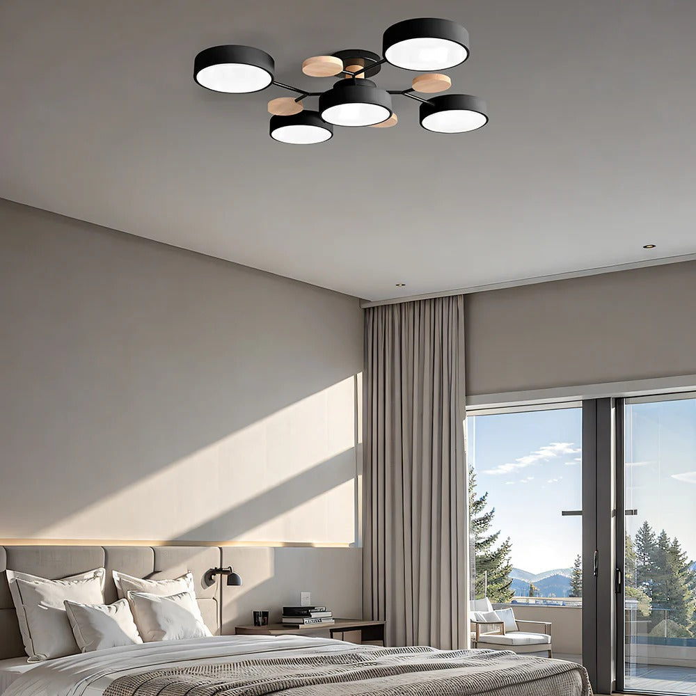 Semi-Flush Circular LED Ceiling Light Fixture