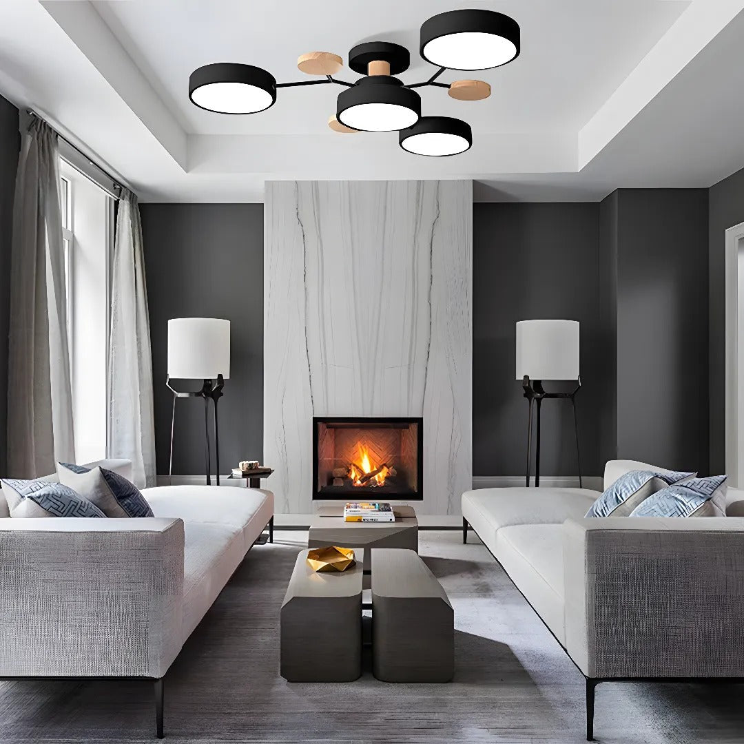 Semi-Flush Circular LED Ceiling Light Fixture