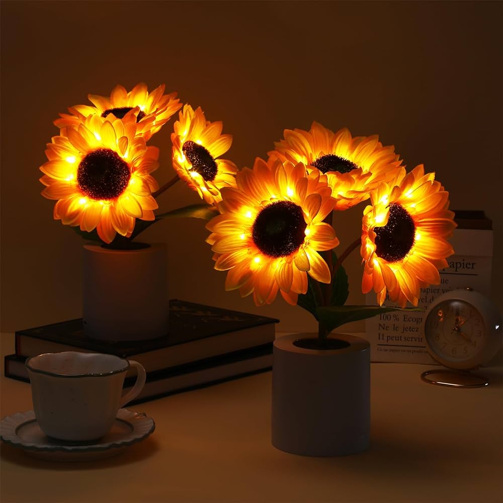 LED Table Lamp Sunflower Shape Design