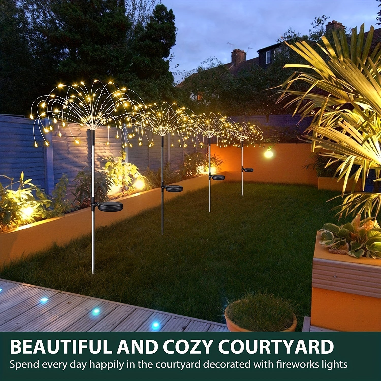 Solar Fairy Lights 8 Lighting Modes Outdoor Garden Decor