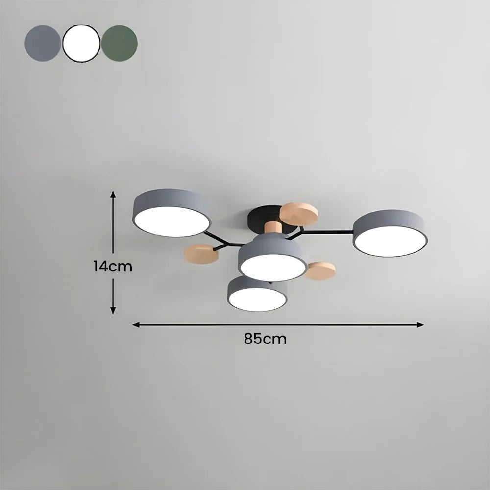 Semi-Flush Circular LED Ceiling Light Fixture