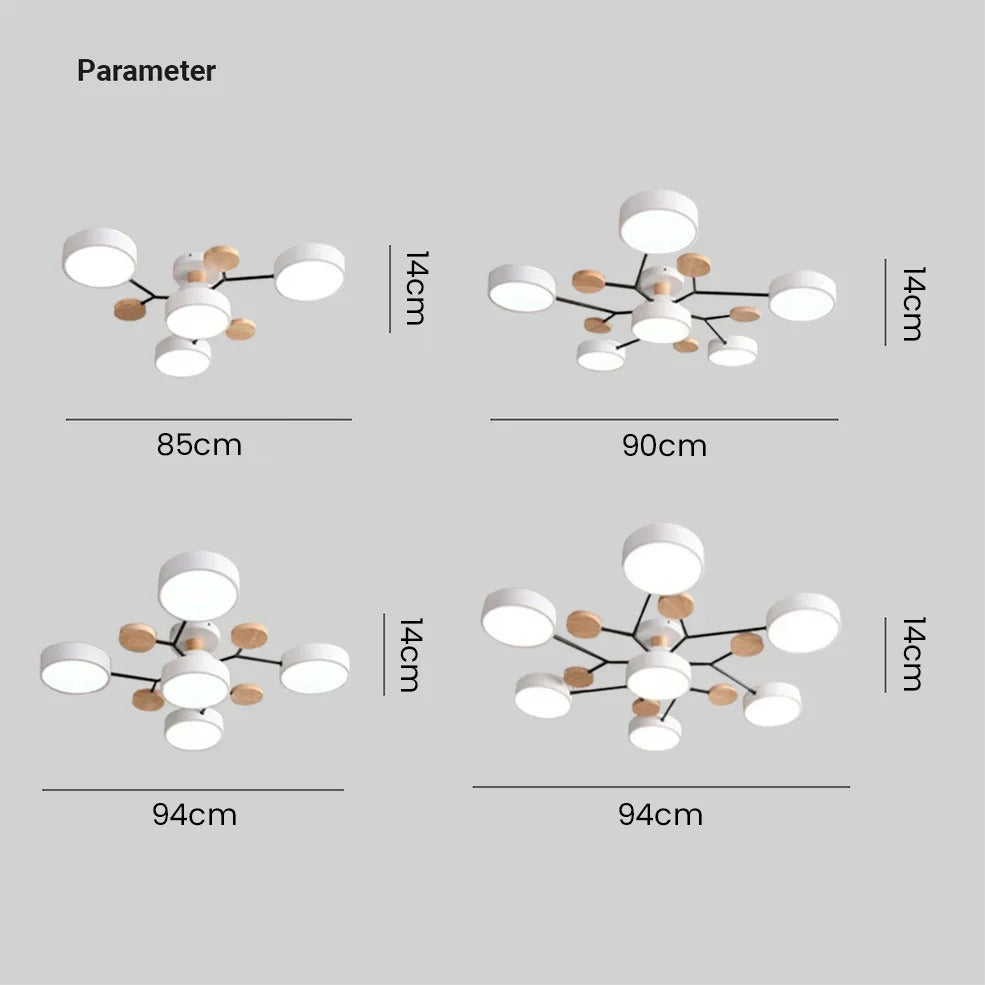 Semi-Flush Circular LED Ceiling Light Fixture