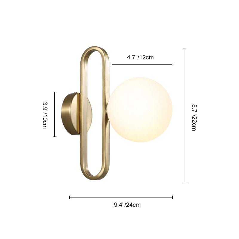 Single-Bulb Glass Wall Light Fixture