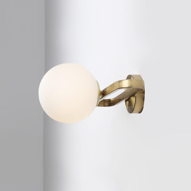 Single-Bulb Glass Wall Light Fixture