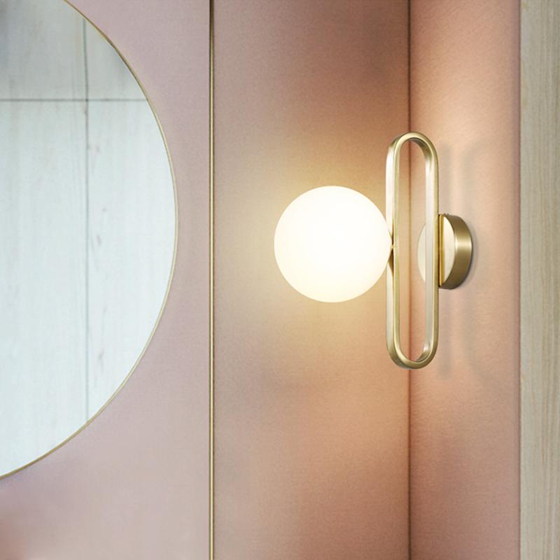 Single-Bulb Glass Wall Light Fixture