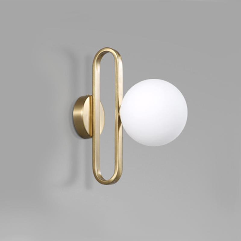 Single-Bulb Glass Wall Light Fixture