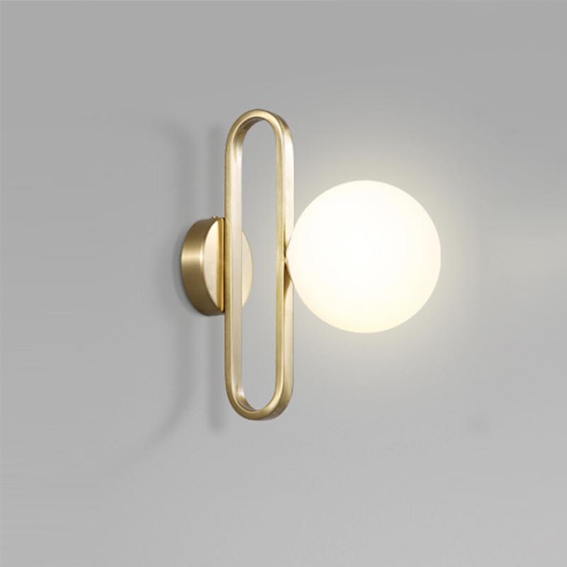 Single-Bulb Glass Wall Light Fixture