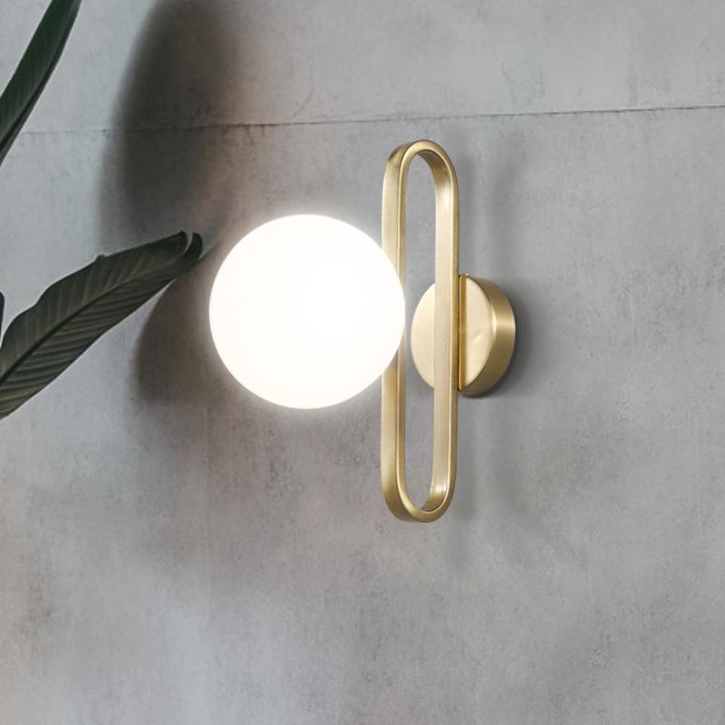 Single-Bulb Glass Wall Light Fixture