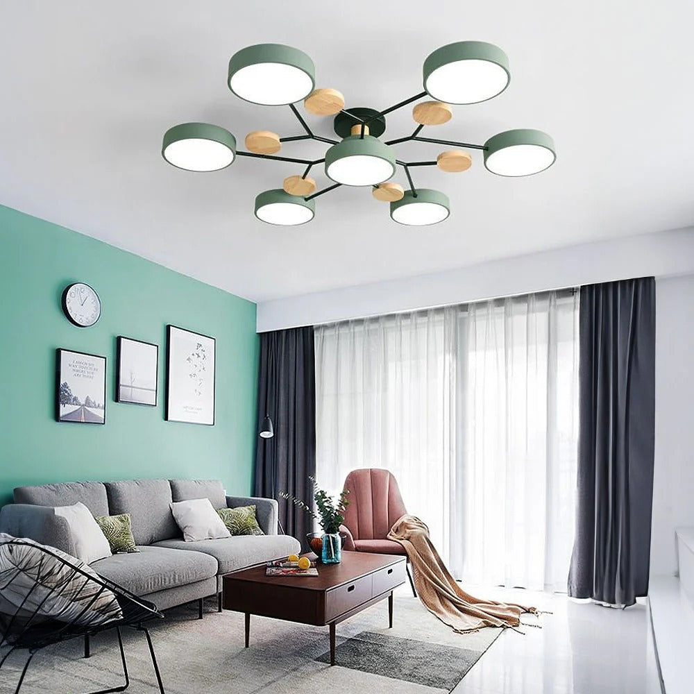 Semi-Flush Circular LED Ceiling Light Fixture